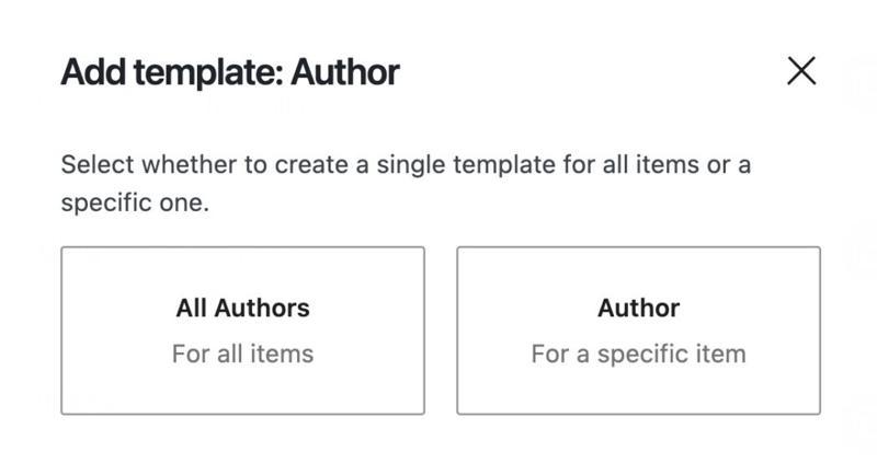 Template modal to select single author or all authors