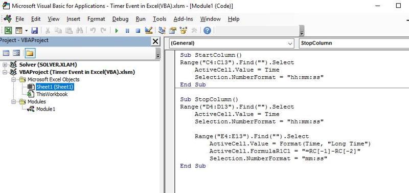 excel vba timer event